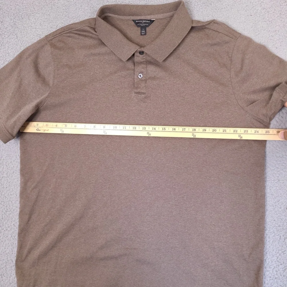 Banana Republic Polo Shirt Mens XXL Tall Brown Slim Fit Luxe Touch‎ Performance